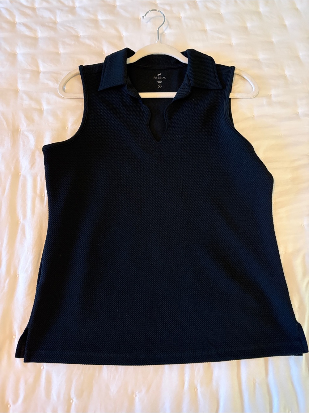 Freely black sleeveless Collared Top
